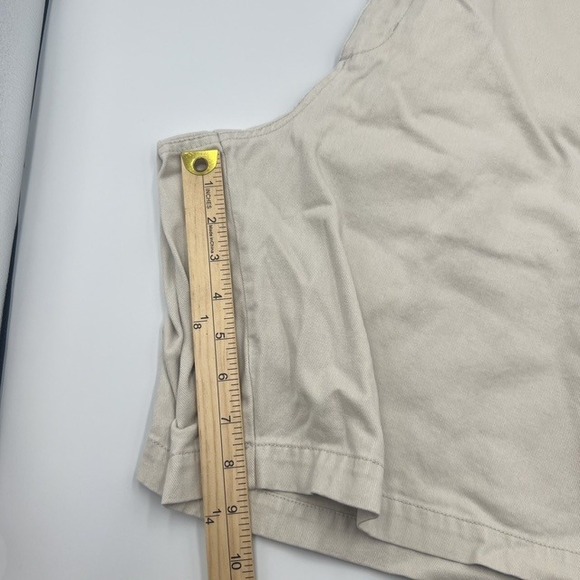 Chaps Men's Beige Casual Cotton Chino Flat Front Shorts Size 40 with 8.5" Inseam - Picture 6 of 7